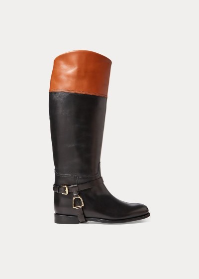 Dámské Kozačky Ralph Lauren Sade Burnished Calfskin - 24319-FUIY